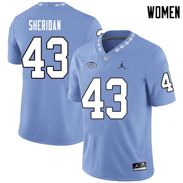 Jordan Brand Women #43 Hunter Sheridan North Carolina Tar Heels College Football Jerseys Sale-Caroli